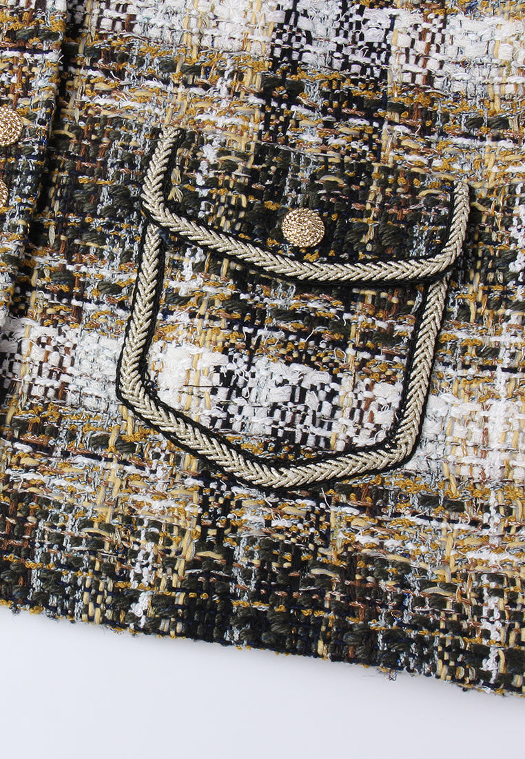 Checked Gardient Golden-trim Jacket