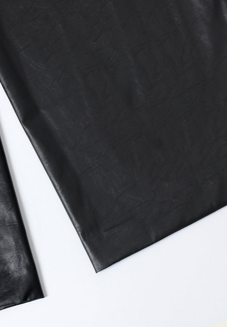 Noir Cuir Wide-Leg Trousers