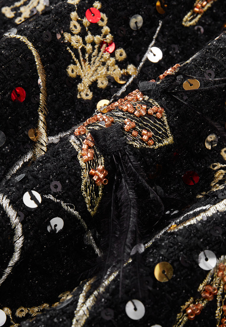 Motif-embroidered Prestige Luxe Oriental Cape