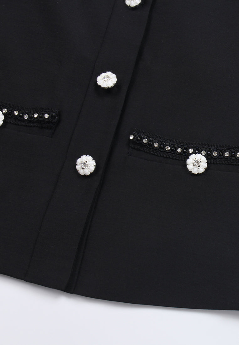Midnight Elegance Pearl Jacket