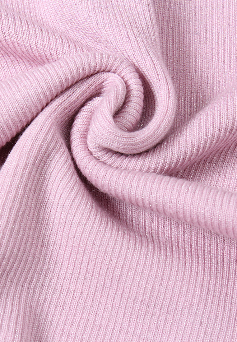 Ribbed Turtleneck Knit Sweater