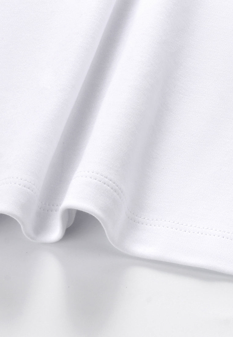 White Blossom Chain Embroidered Tee