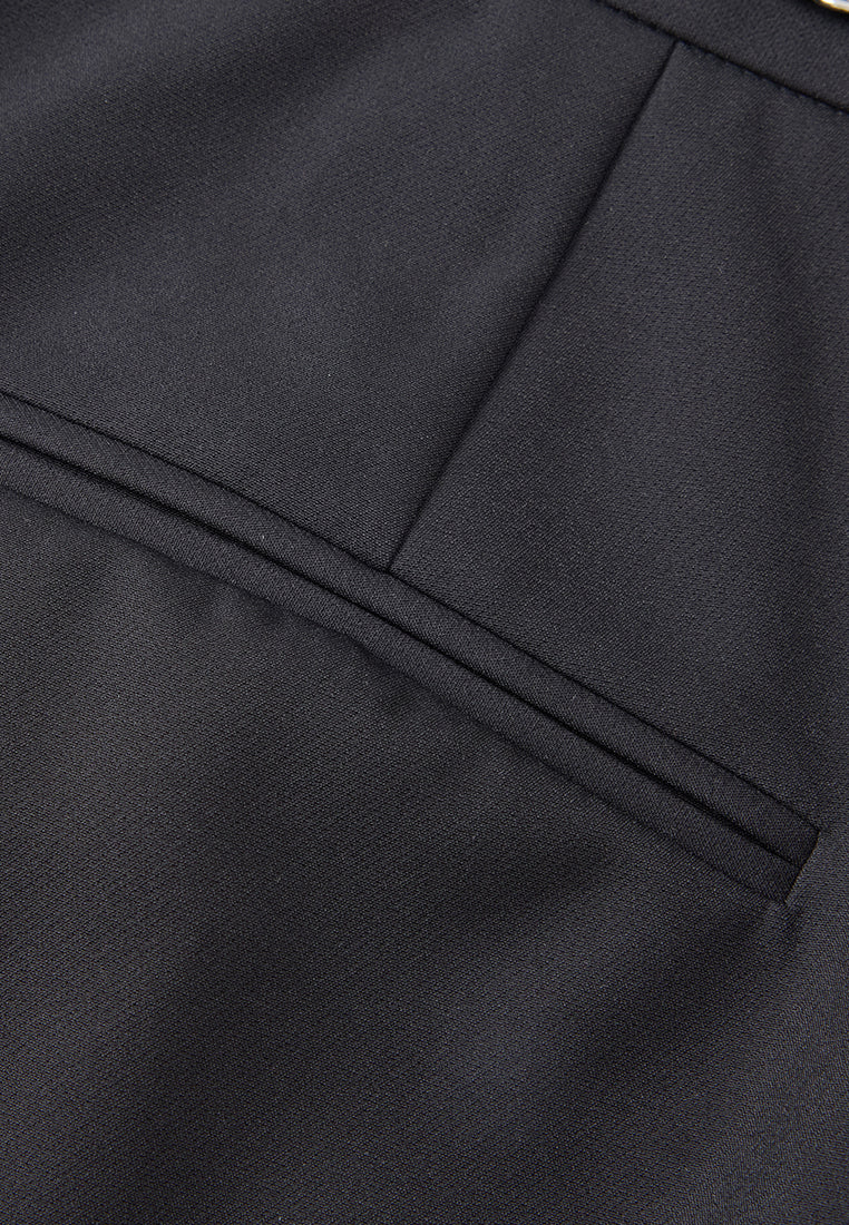 Chain-belt Slim-fit Chiffon Trousers