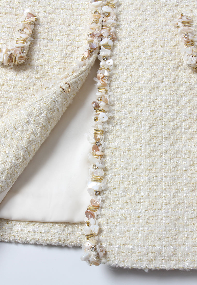 Crème Frange Tweed Jacket