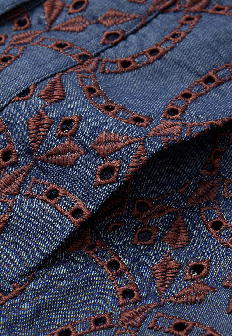 Contrast Embroidered Monogram Jacket