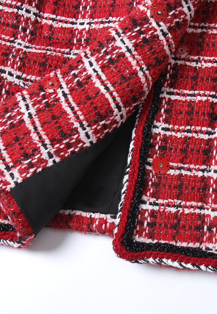 Plaid Couture Tailored Tweed Jacket