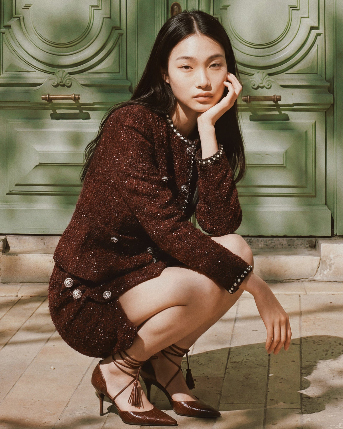 Bordeaux Bijou Trim Jacket