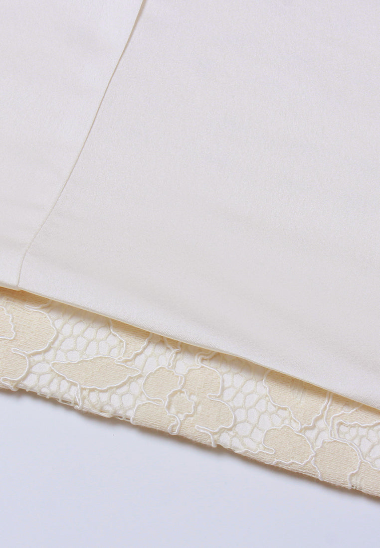 Crystal-Embellished Lace-Trim Tweed Jacket