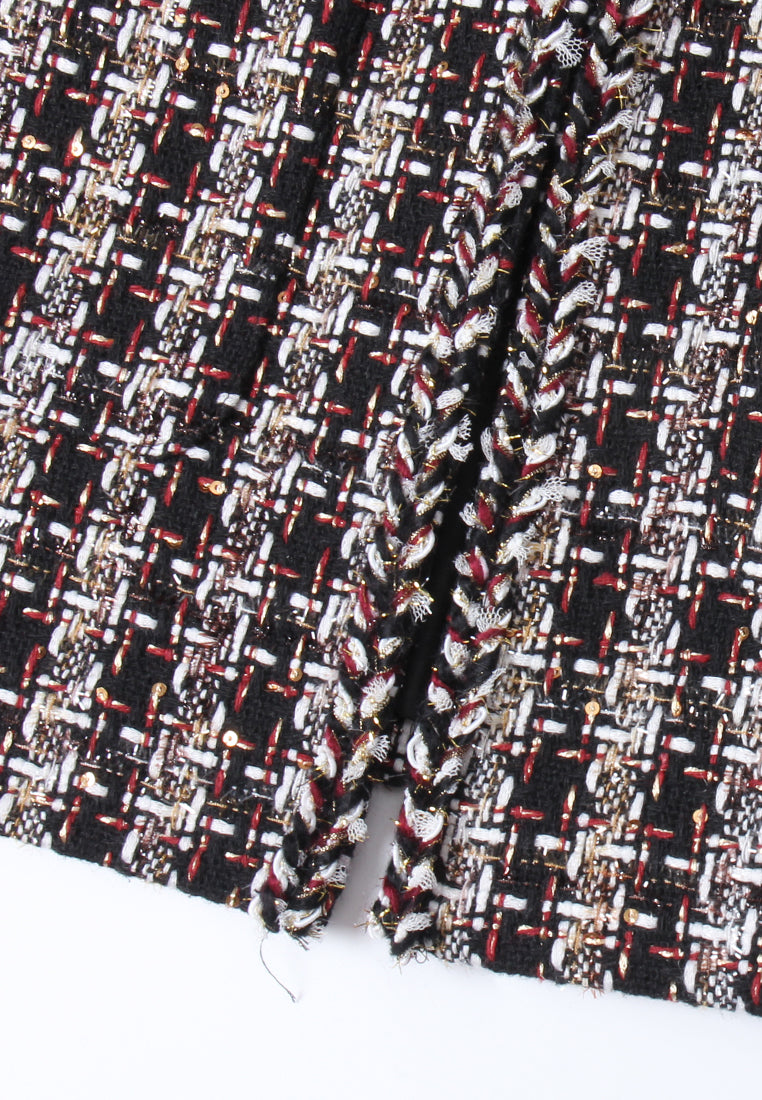 Checked Welt-pocket Tweed Coat