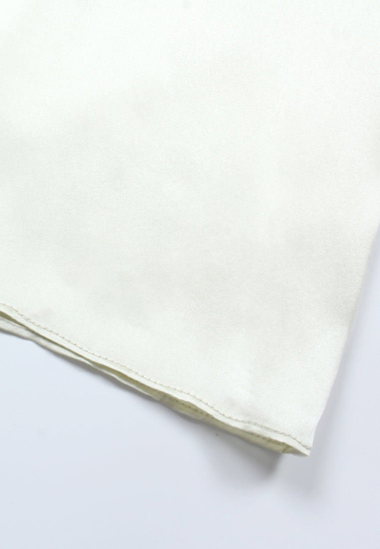 Ivory Draped Satin Blouse