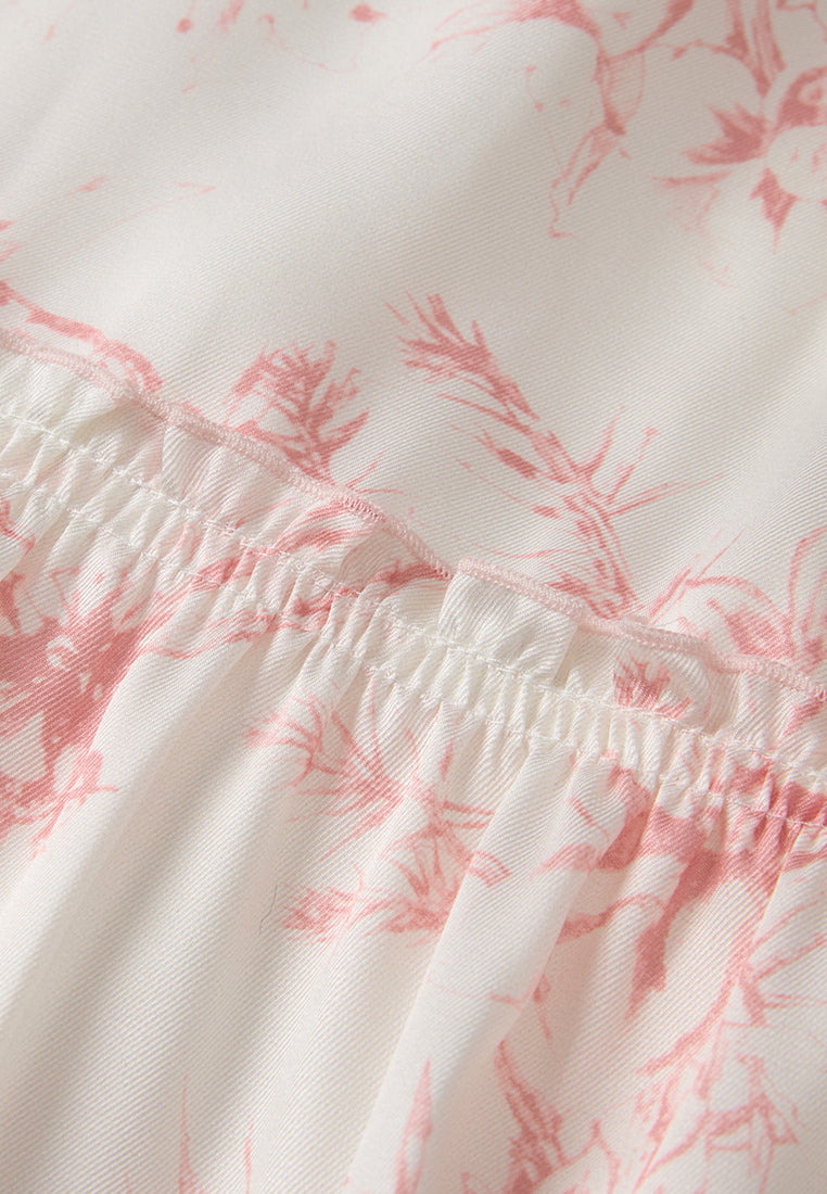 Pussy-bow Motif Twill Panelled Dress