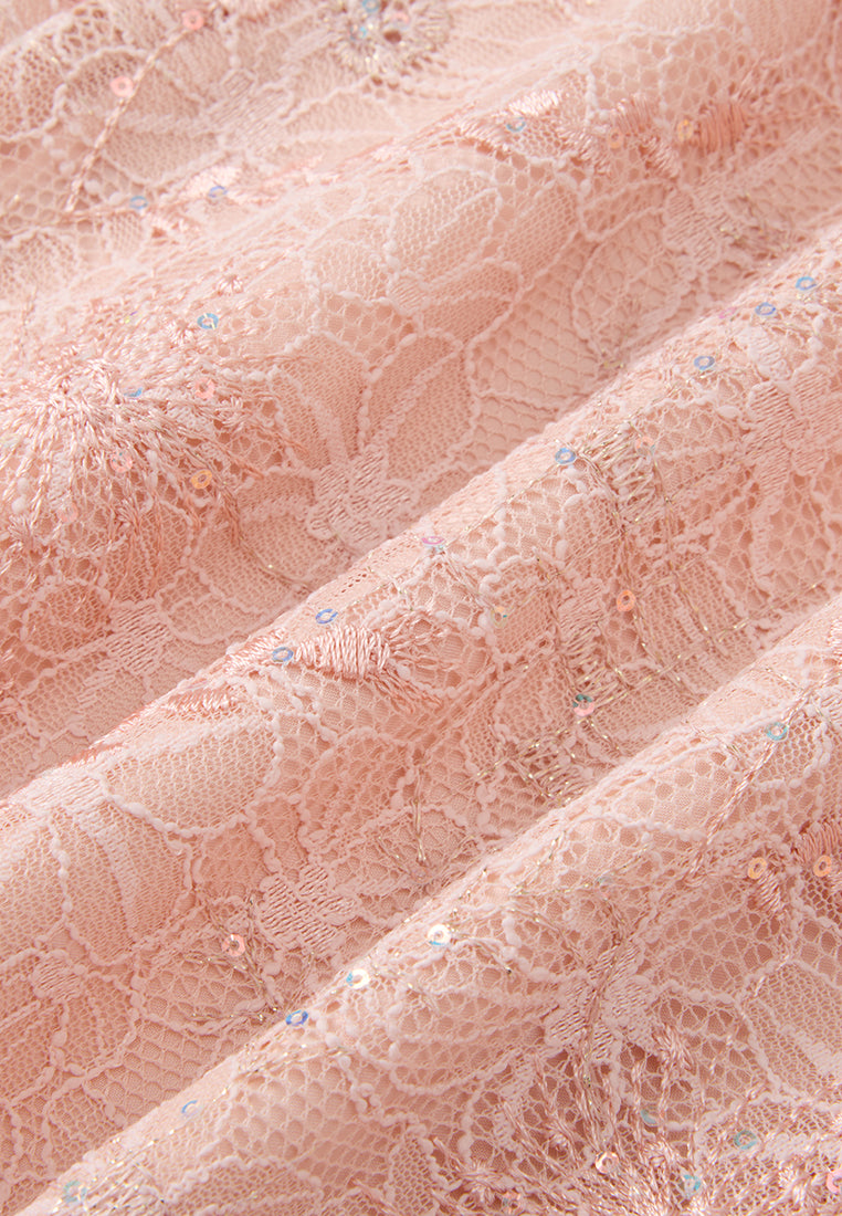 Sequin-detail Fishtail Lace Skirt