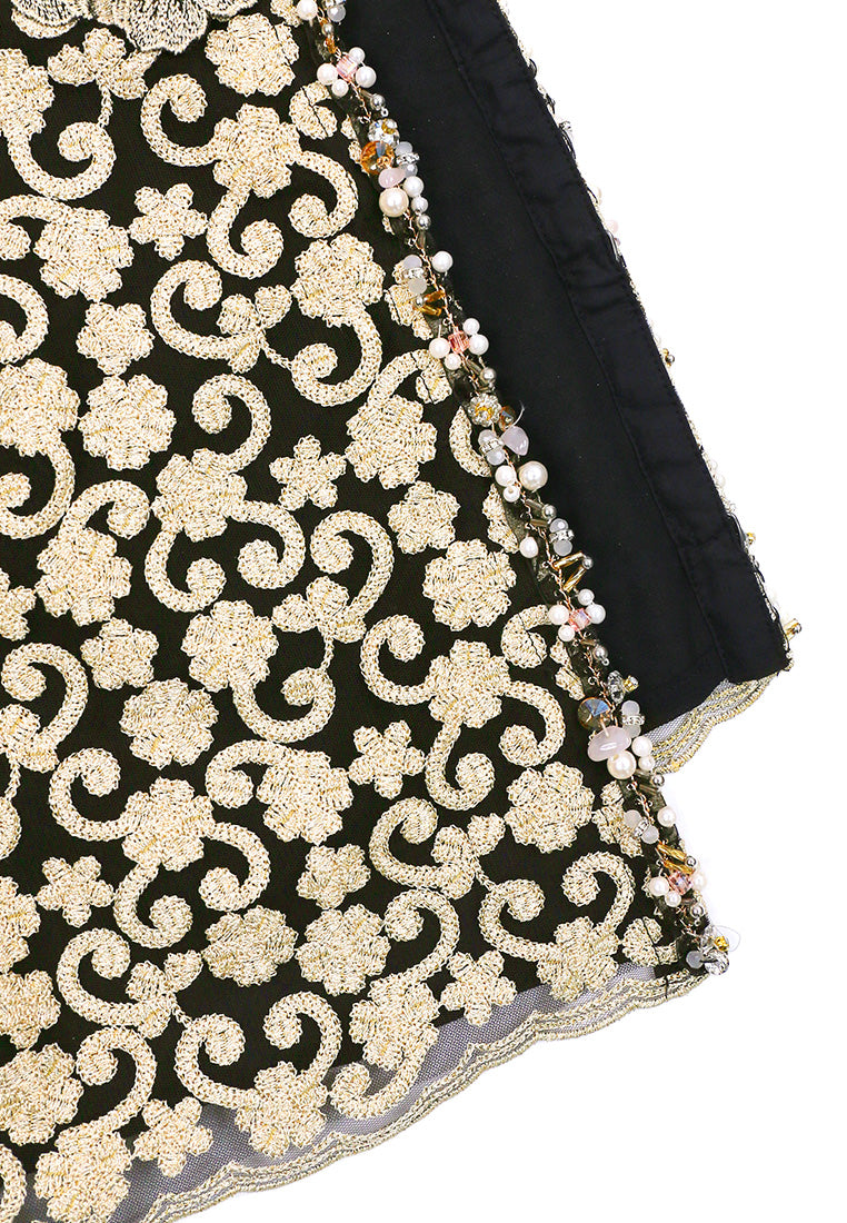 Noir Broderie Doré Arabesque Jacket