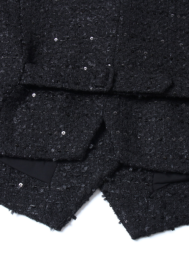 Crystal Grain Gold-Button Tweed Vest