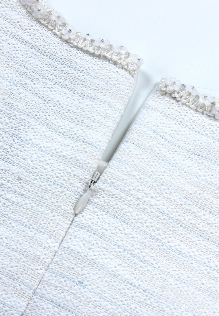 Ivory Peony Embellished Dress