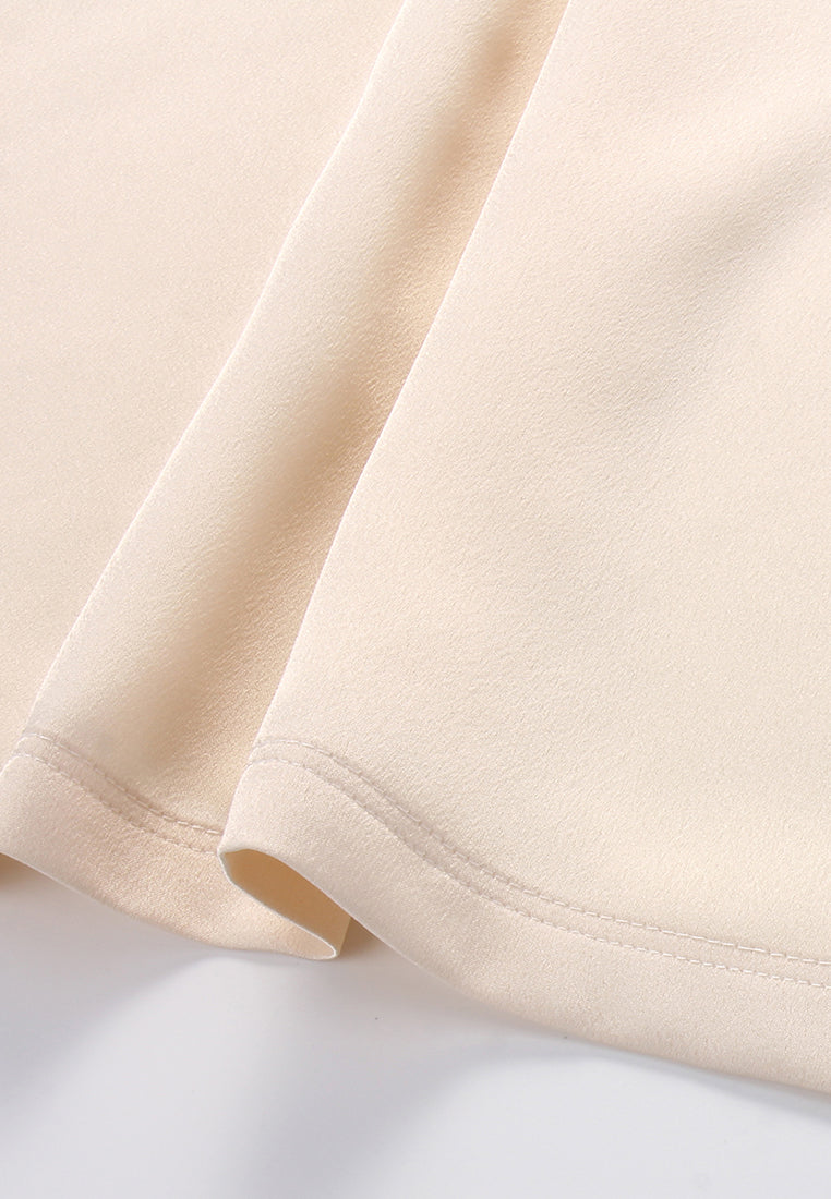 Silk Crepe Satin Embellished Blouse