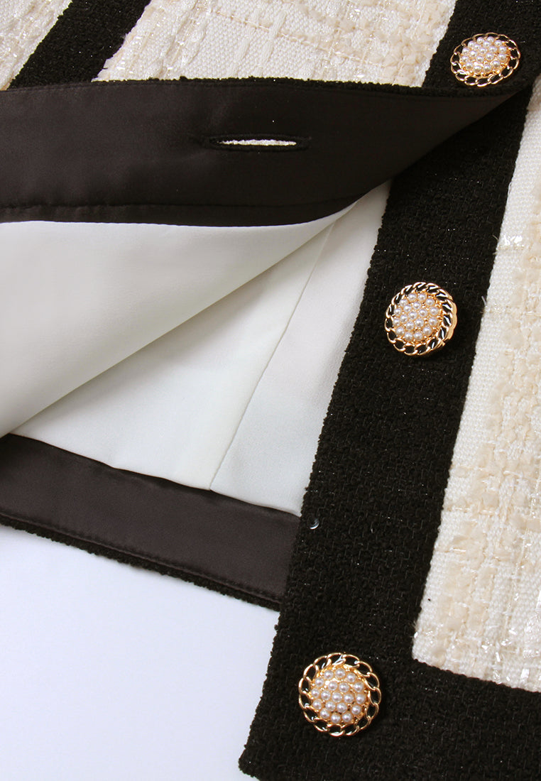 Lurex-Checked Tweed Jacket