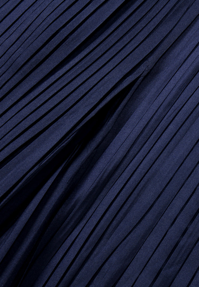 Midnight Blue Pleated Skirt