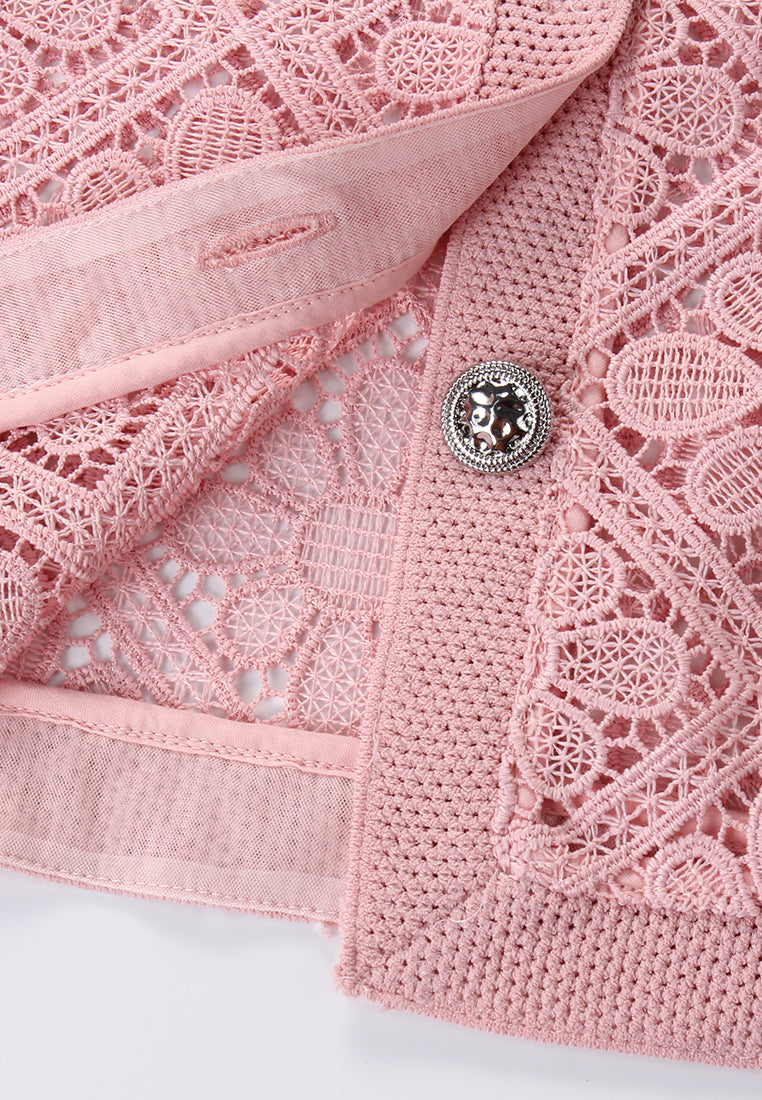 Rosé Dentelle Jardin Cardigan