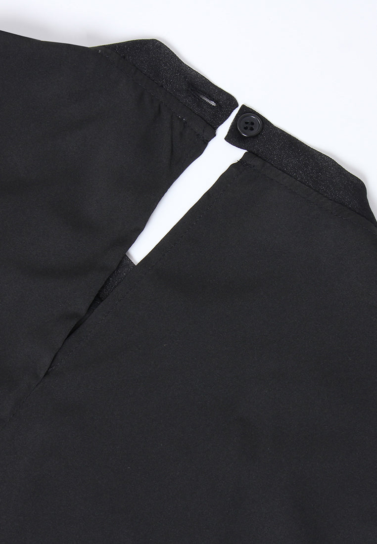 Embellished Floral Trim Sheer Blouse