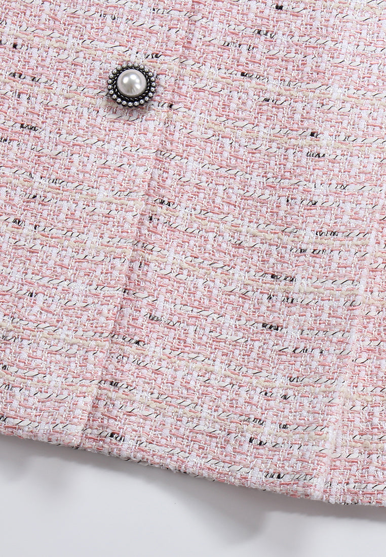 Rose Pearl Tweed Skirt