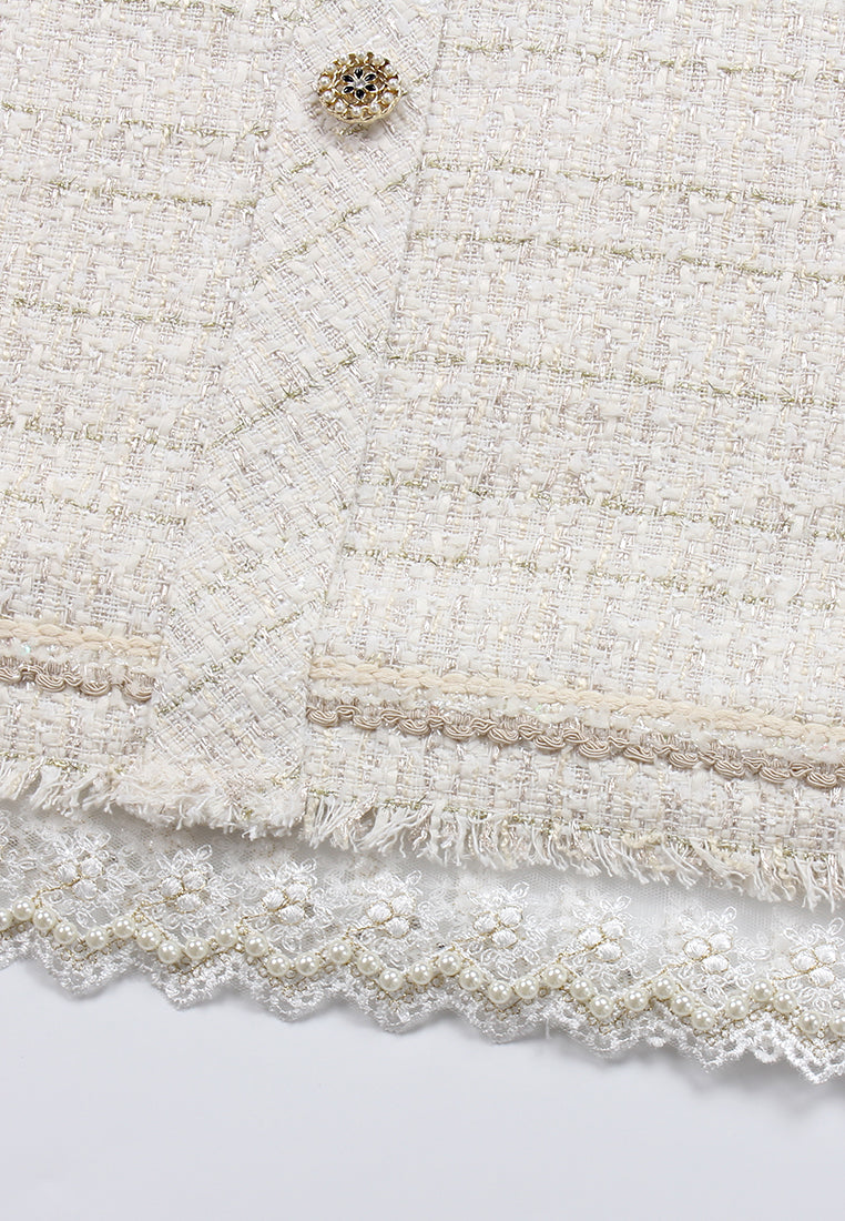 Ivory Tweed Elegance Dress