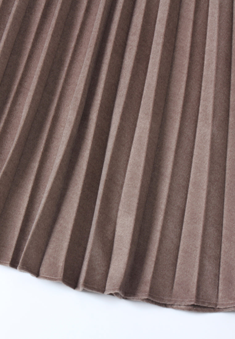 Plissé Noir Midi Skirt