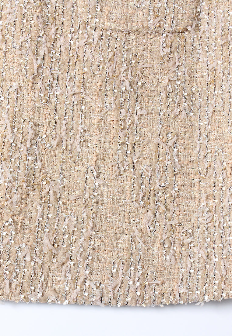 Champagne Bijou Tweed Dress