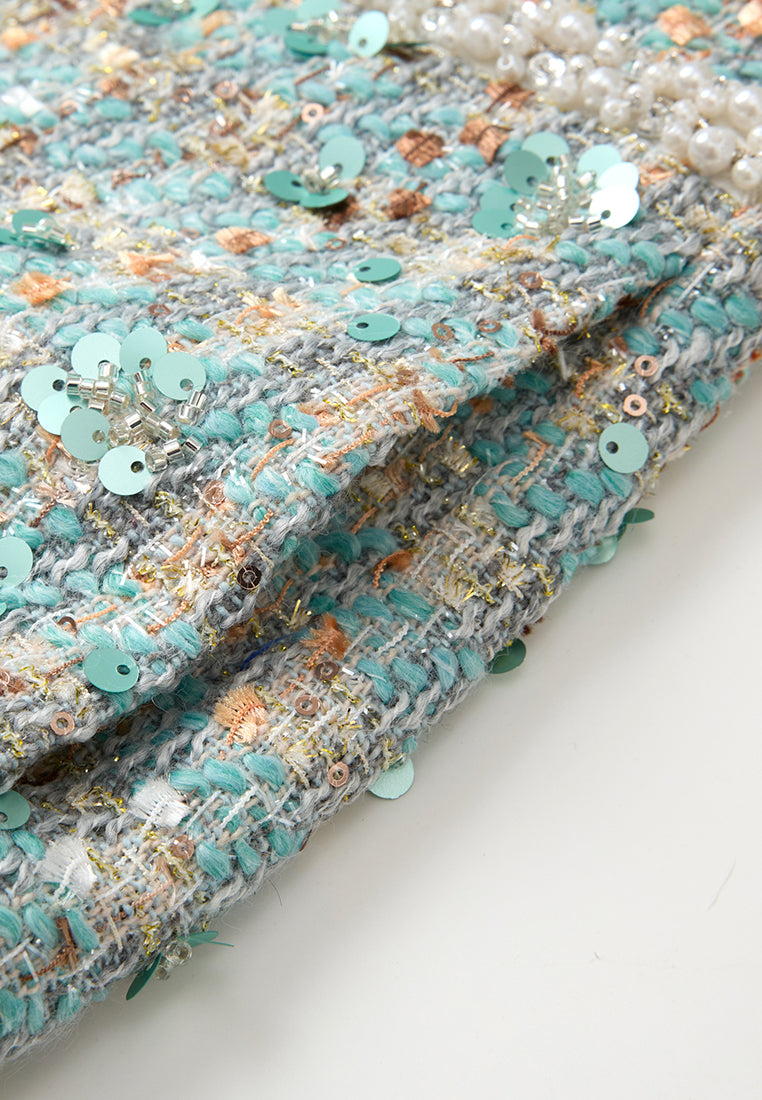 Panelled Pearl-trim Jacket