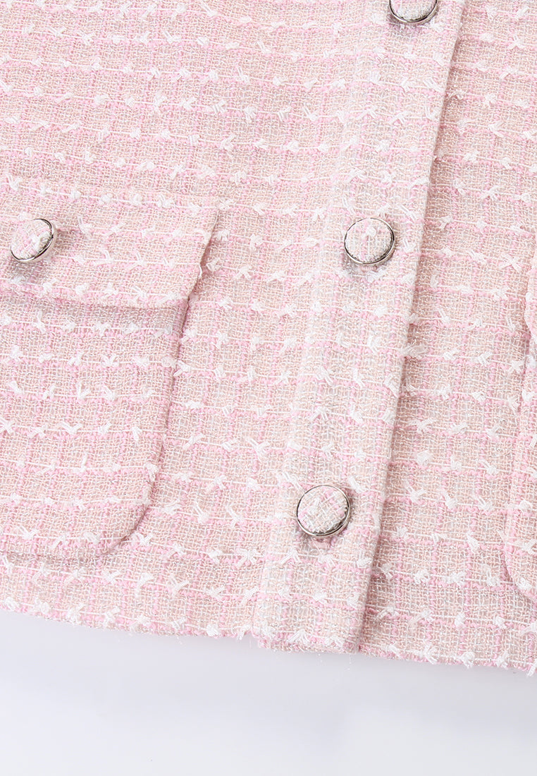 Rosé Lumière Tweed Vest