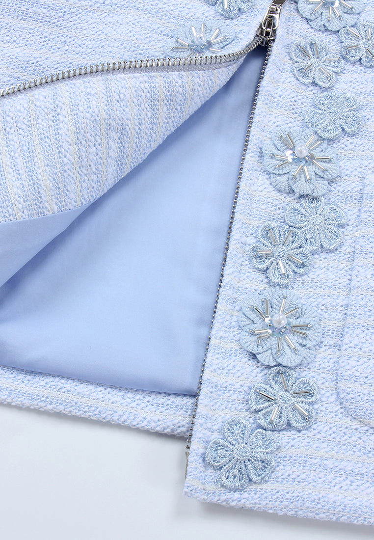 Azure Peony Embellished Jacket