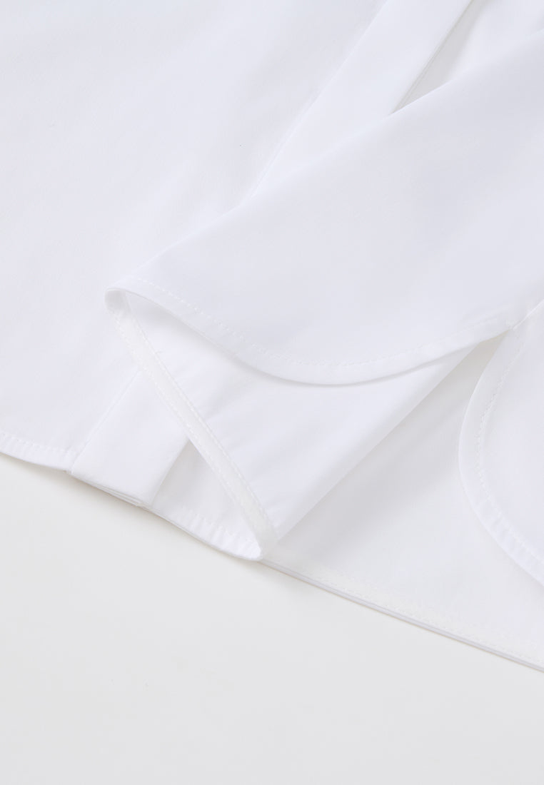 Crystal-detail Concealed-fastening Shirt