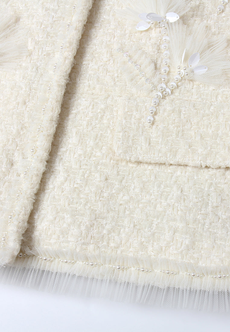 Fleur Éclat Embellished Tweed Jacket