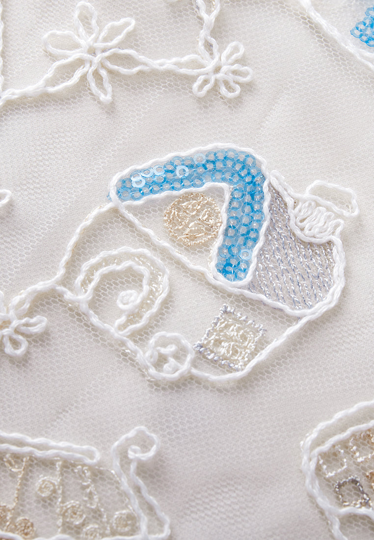 Beige Dreamy Embroiederd Top