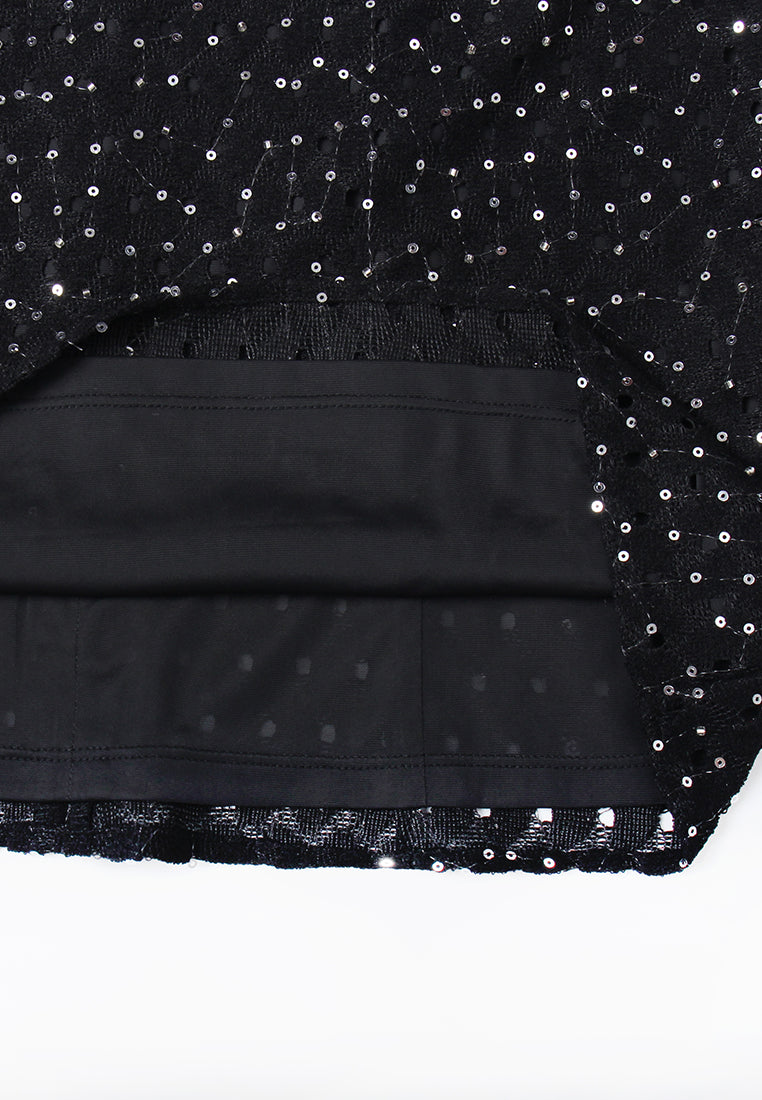 Embellished Bow Sequin Blouse