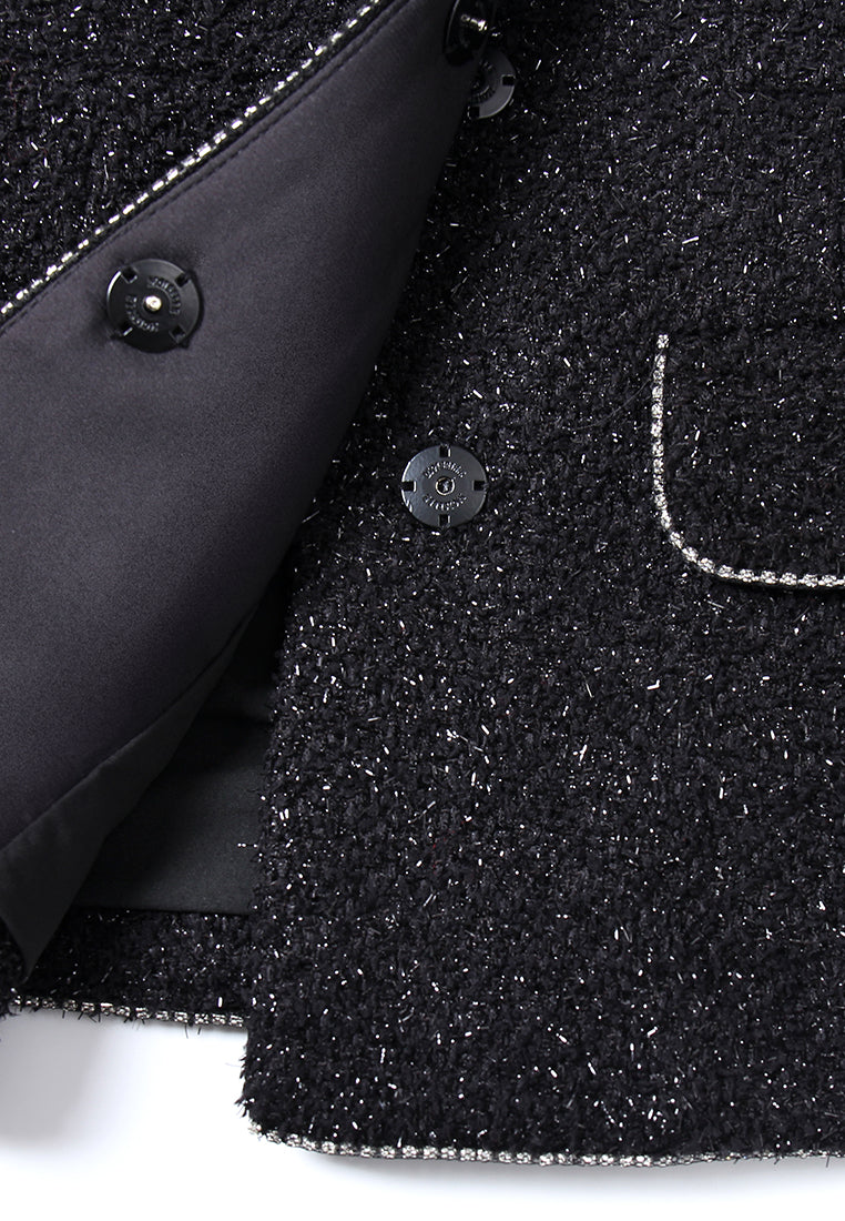 Velora Sparkle Embroidered Tweed Jacket