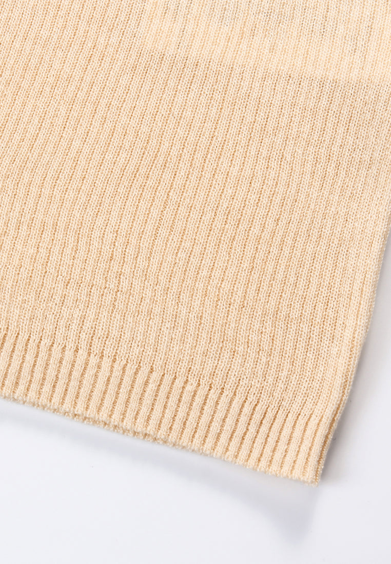 Champagne Signature Logo Ribbed Top