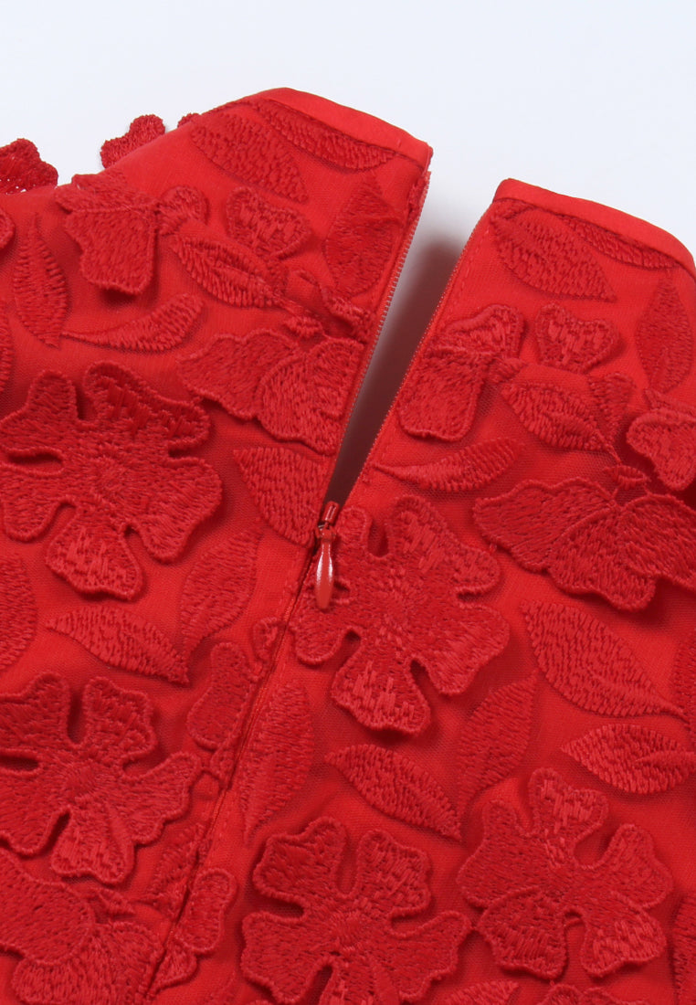 Scarlet Bloom Cheongsam Dress