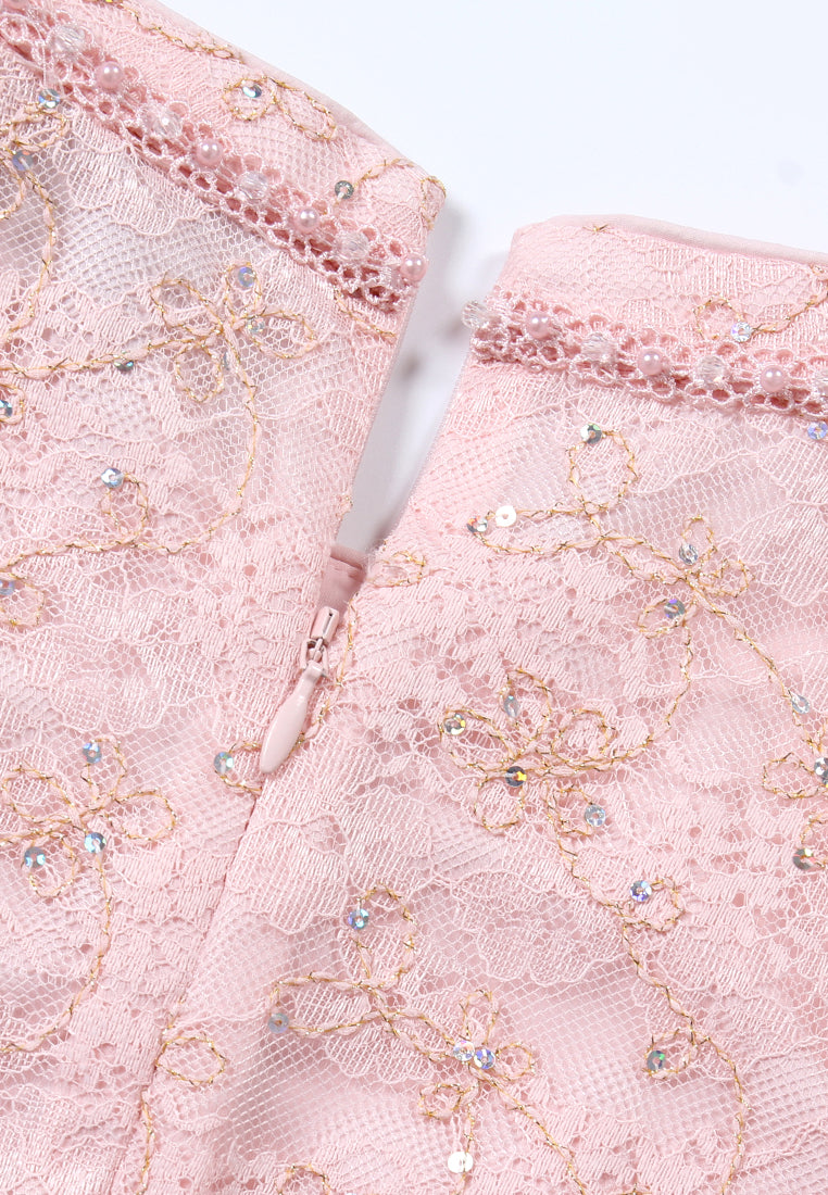 Blush Lace Embellished Blouse