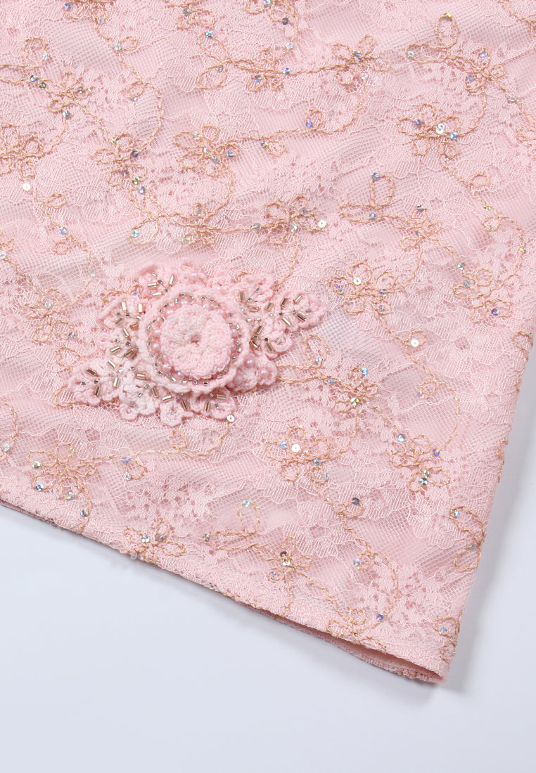 Blush Lace Embellished Skirt