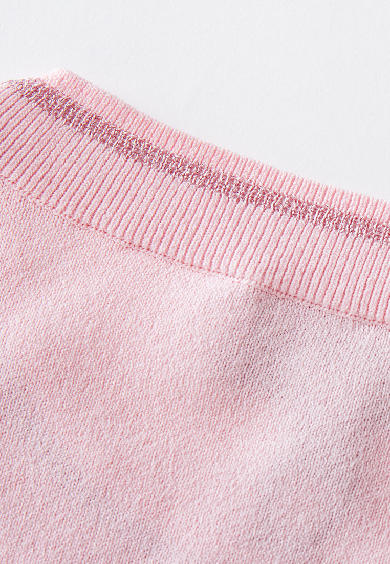 Embroidery-detail Ribbed-trim Knitted Top