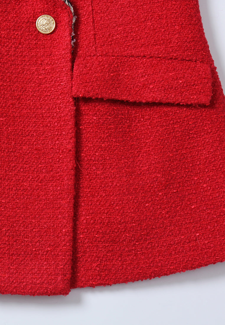 Scarlet Crest Trim Tweed Blazer