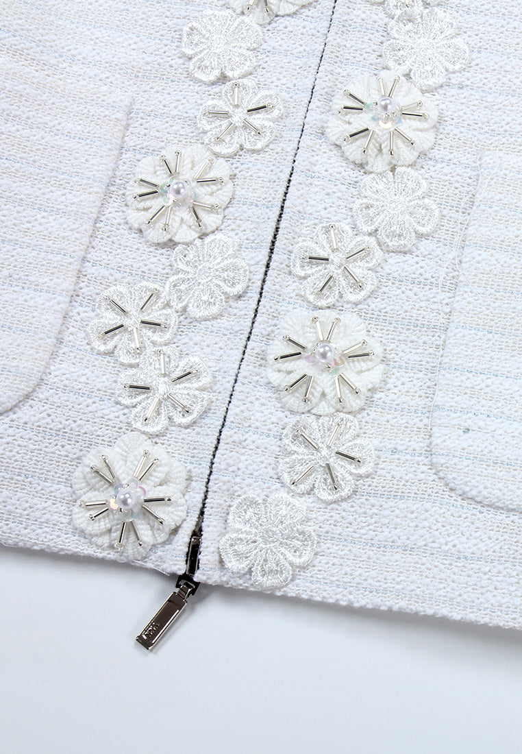 Ivory Peony Embellished Jacket