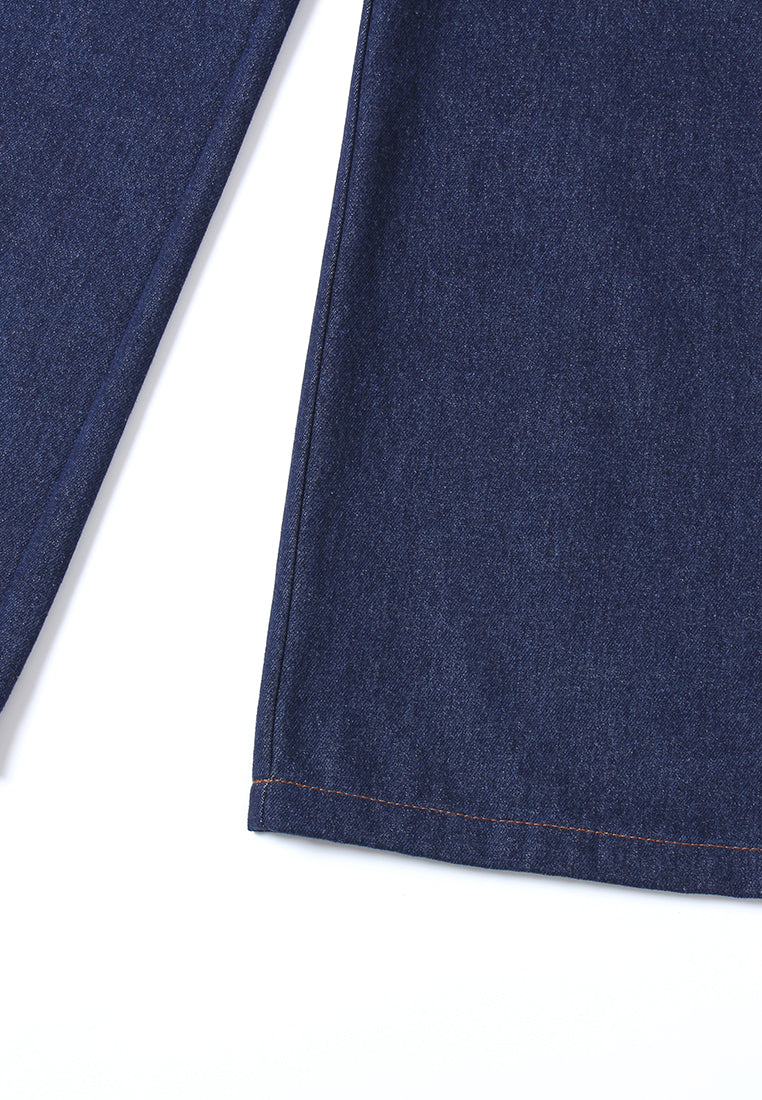 Wide-Leg High-Waist Denim Trousers