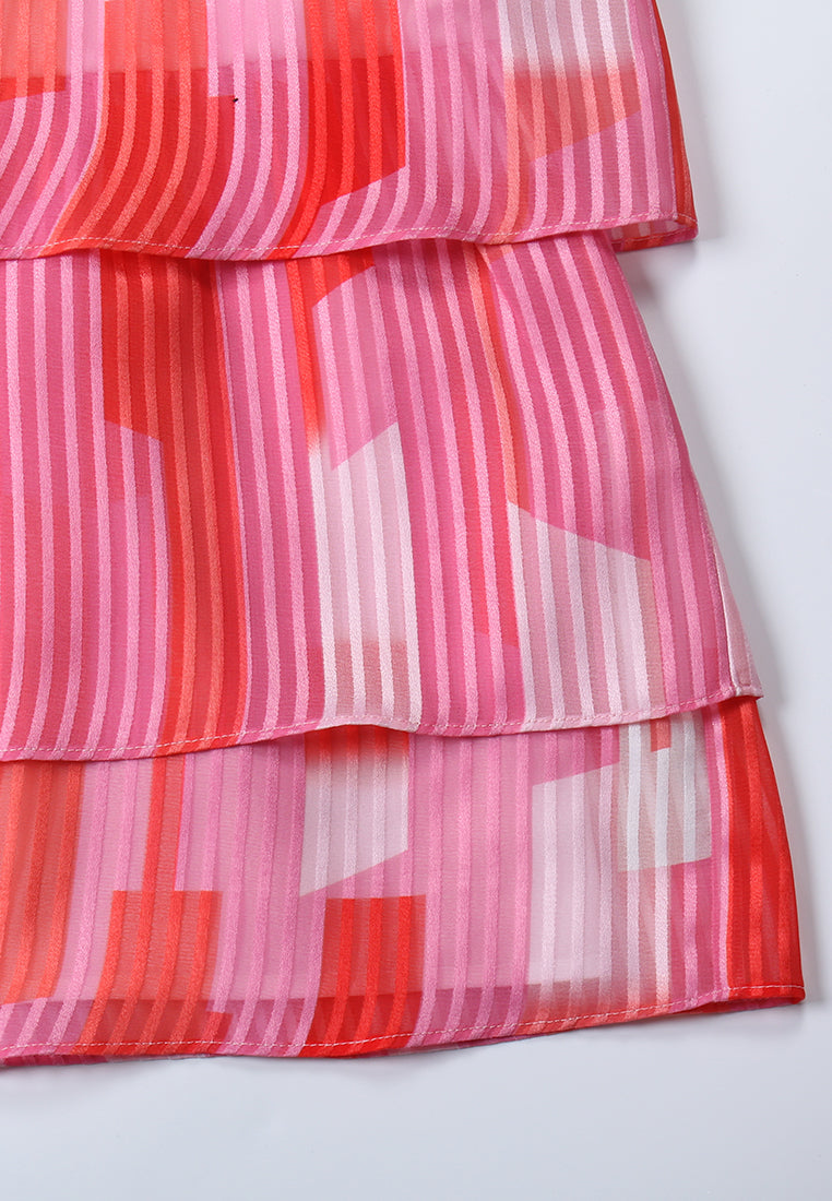 Fuchsia Flux Tiered Skirt