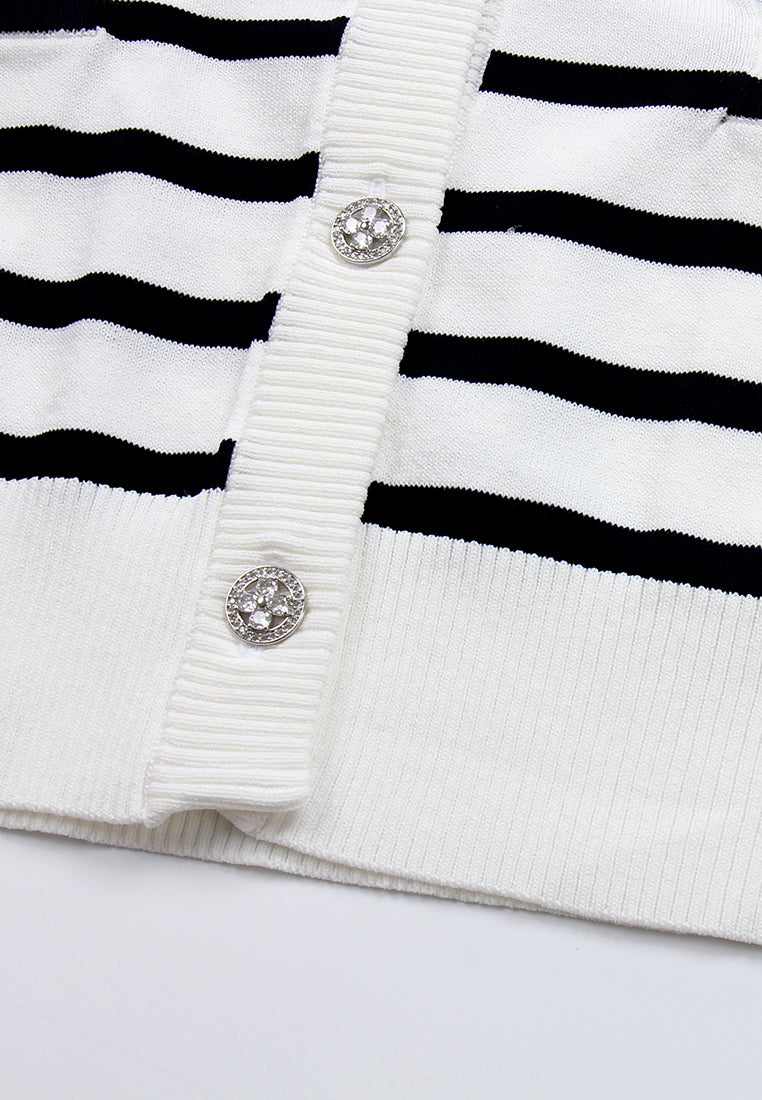 Nautical Stripe Knit Cardigan