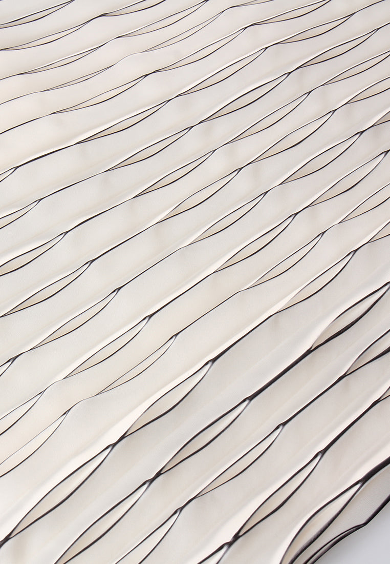 Ivory Optique Plissé Skirt