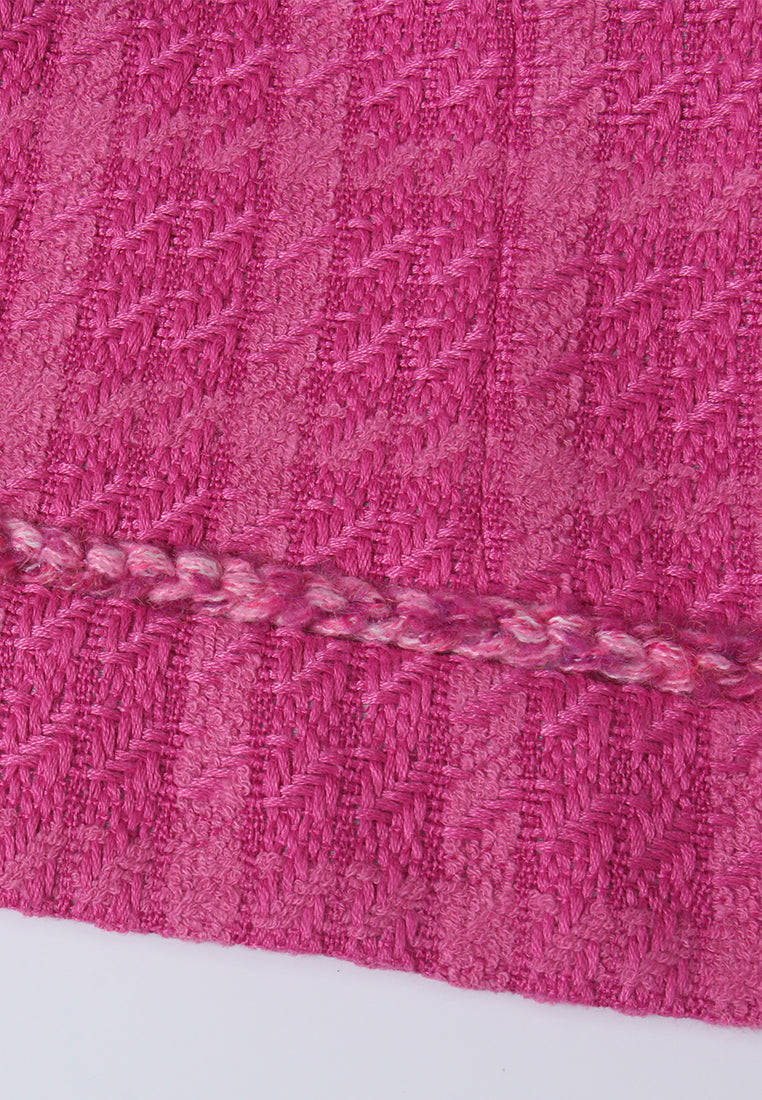 Checked Braided-trim Cropped Jacket