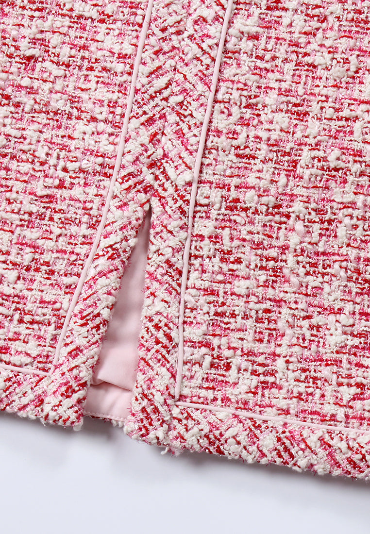 Crimson Weave Pocket Dress