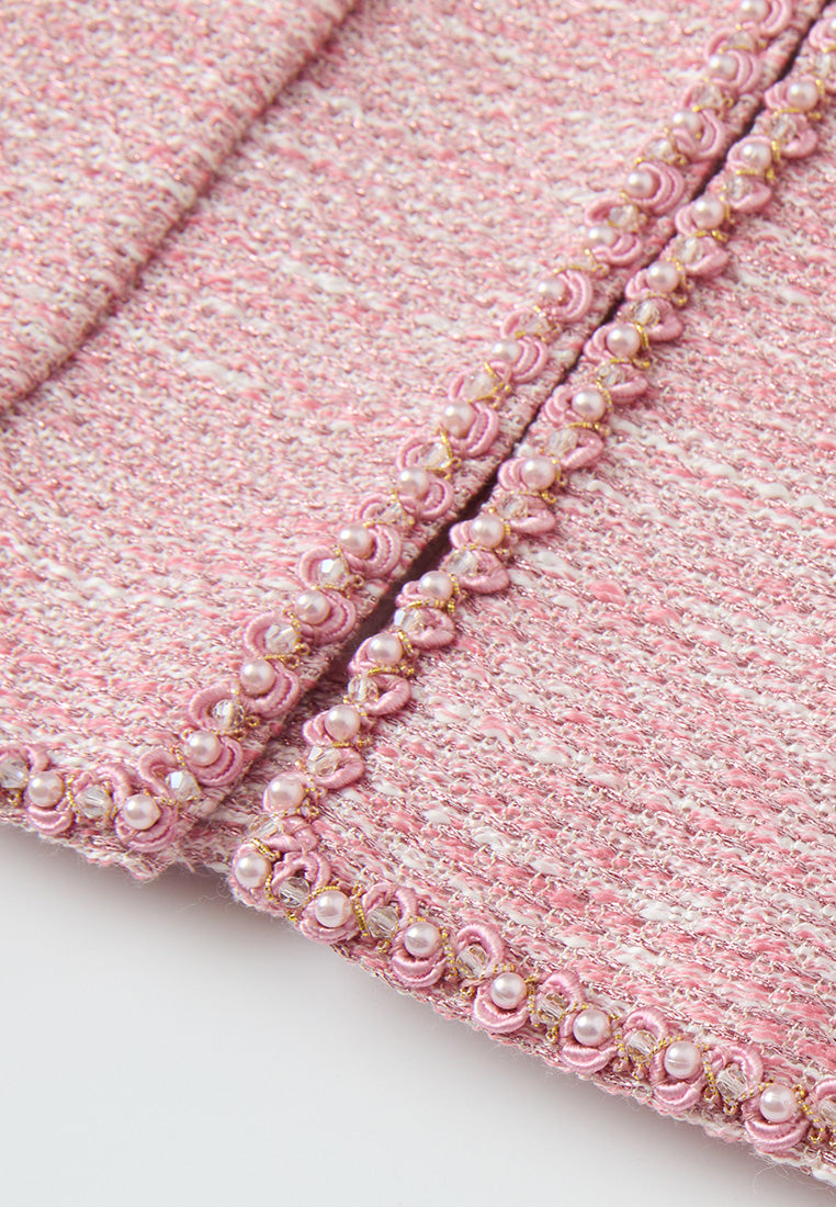 Pink Patch-pocket Embellished Waistcoat